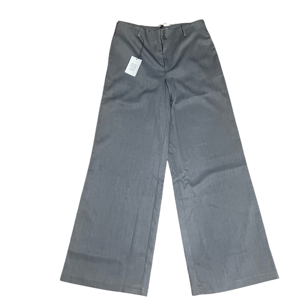 All The Ways Grey Wide Leg High Waisted Trousers Dress Pants Medium NWT